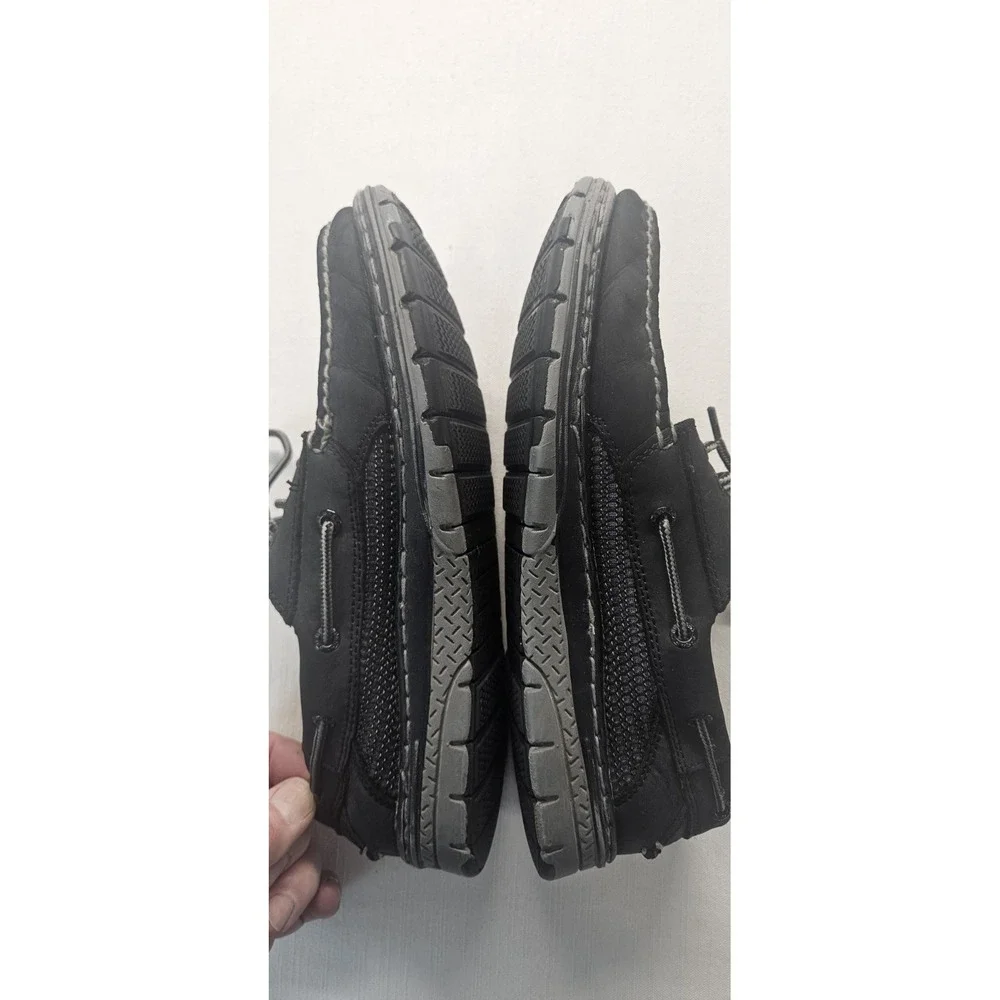 Sperry Top-Sider Mens Black Leather Lace Up Boat Shoes Size 9M STS13114